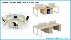Cụm bàn làm việc 4 người -  Nội thất Hòa Phát tp HCM