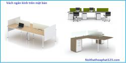 Vách ngăn kính trên mặt bàn làm việc vừa đẹp vừa tiết kiệm