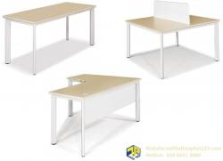 [Mẫu bàn nổi bật] Bàn chân sắt oval, bàn làm việc chân sắt oval chắc, bền, đẹp