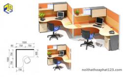 Bàn làm việc liền vách ngăn gỗ Hòa Phát