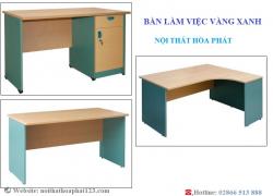 Bàn làm việc vàng xanh Hòa Phát - bàn làm việc nhân viên