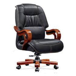 Ghế giám đốc TQ Hòa Phát sử dụng chất liệu da kết hợp với gỗ