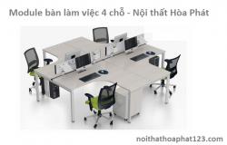 Module bàn làm việc 4 chỗ - Nội thất Hòa Phát