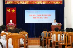 Thi công bàn ghế hội trường Trung cấp Thủy sản Tân Bình