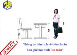 Thông tư liên tịch về tiêu chuẩn bàn ghế học sinh