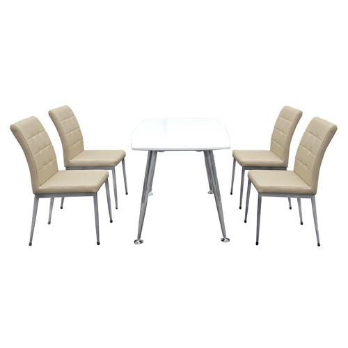 Bộ bàn ghế ăn B68 trắng, G68