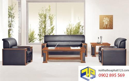Sofa văn phòng da gỗ SVP06