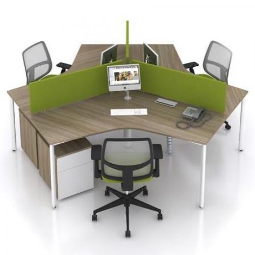 Cụm bàn làm việc 3 chỗ CBLG-02