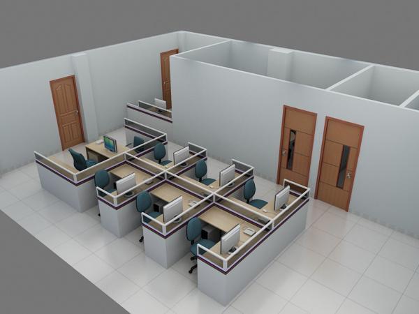 Vách ngăn cụm bàn nỉ kính VNC7