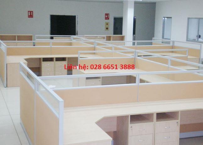 Vách ngăn bàn làm việc gỗ kính VNGK-10