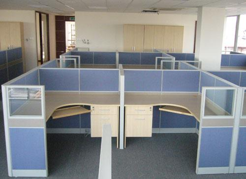 Vách ngăn bàn làm việc nhôm nỉ VNNN-05