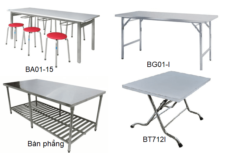 bàn ăn công nghiệp inox nội thât hòa phát