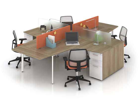 cụm bàn làm việc 4 người hòa phát 