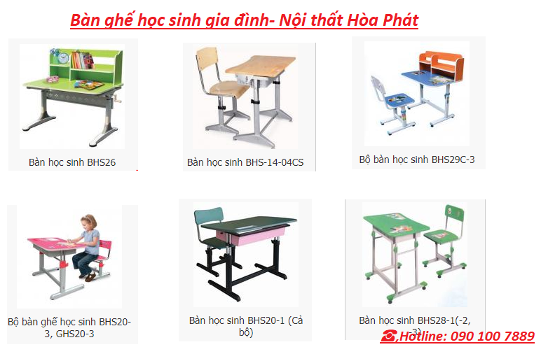 bàn ghế học sinh tiểu học gia đình hòa phát tphcm
