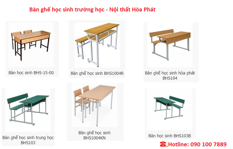 bàn ghế học sinh trường học hòa phát trường học
