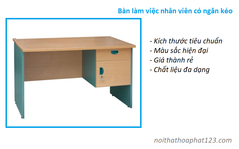 bàn làm việc có ngăn keo