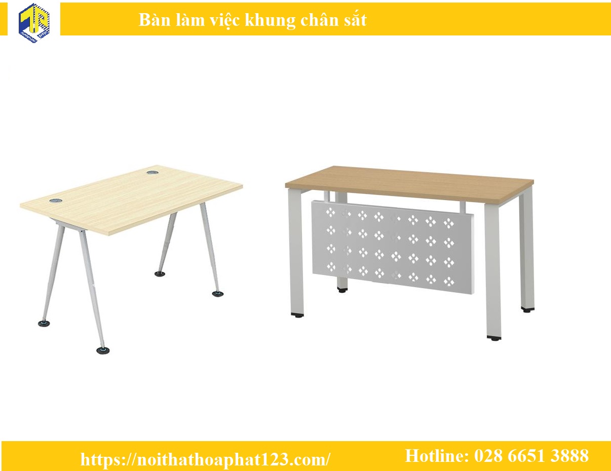 bàn làm việc khung sắt