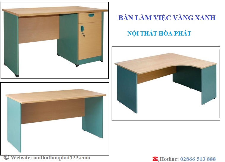 bàn làm việc vàng xanh