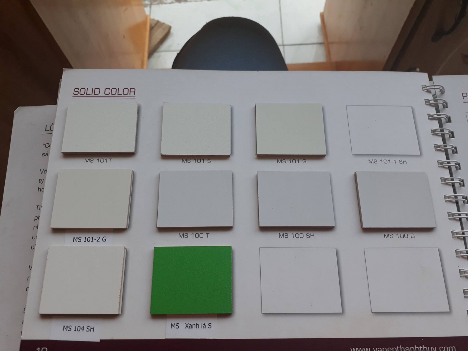 bảng màu gỗ melamnie