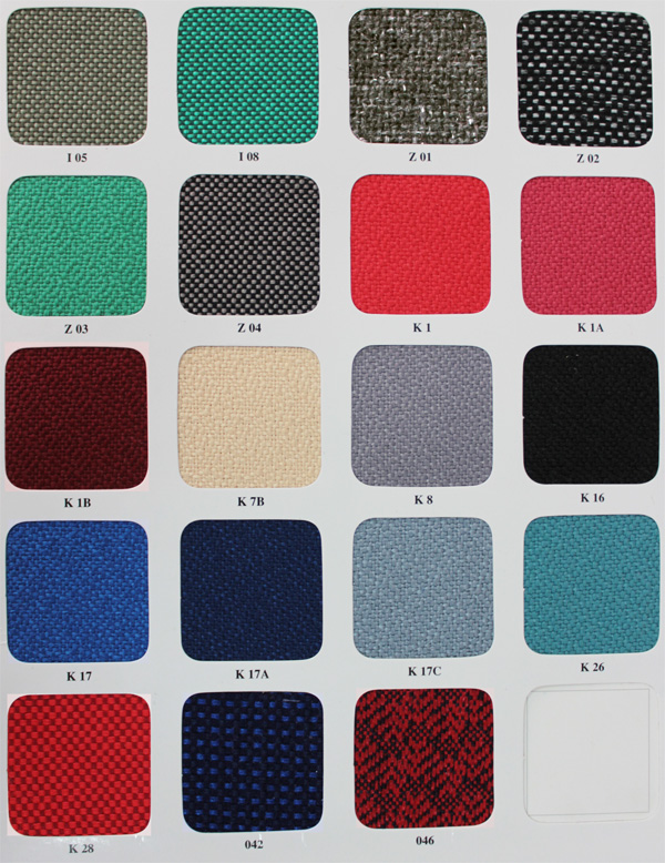 bảng màu vải nỉ ghế văn phòng