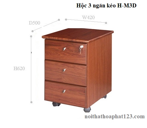 hộc 3 ngăn kéo H-M3D