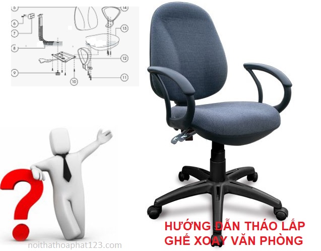 hướng dẫn tháo lắp ghế xoay văn phòng