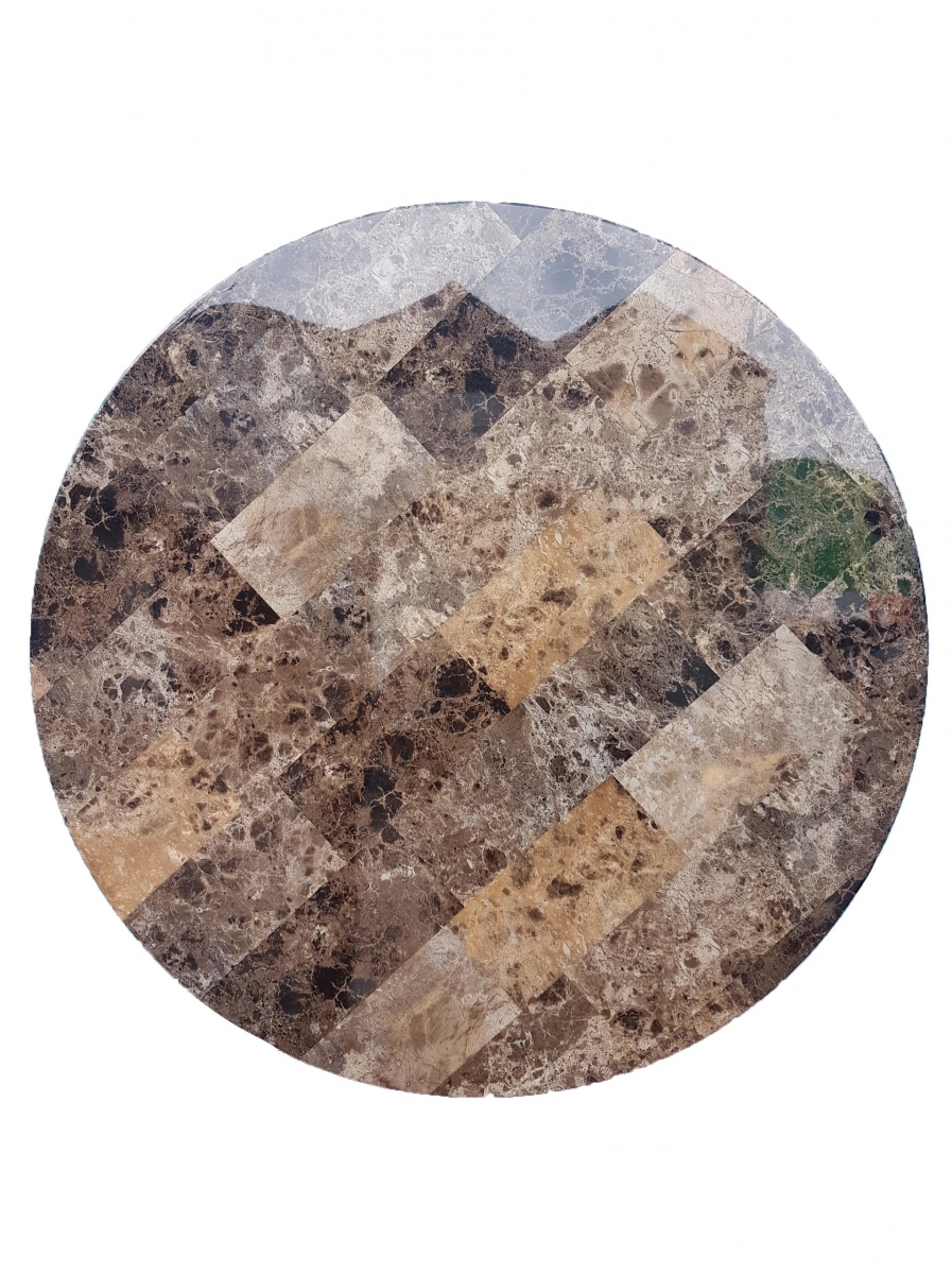 mặt bàn tròn composite gạch