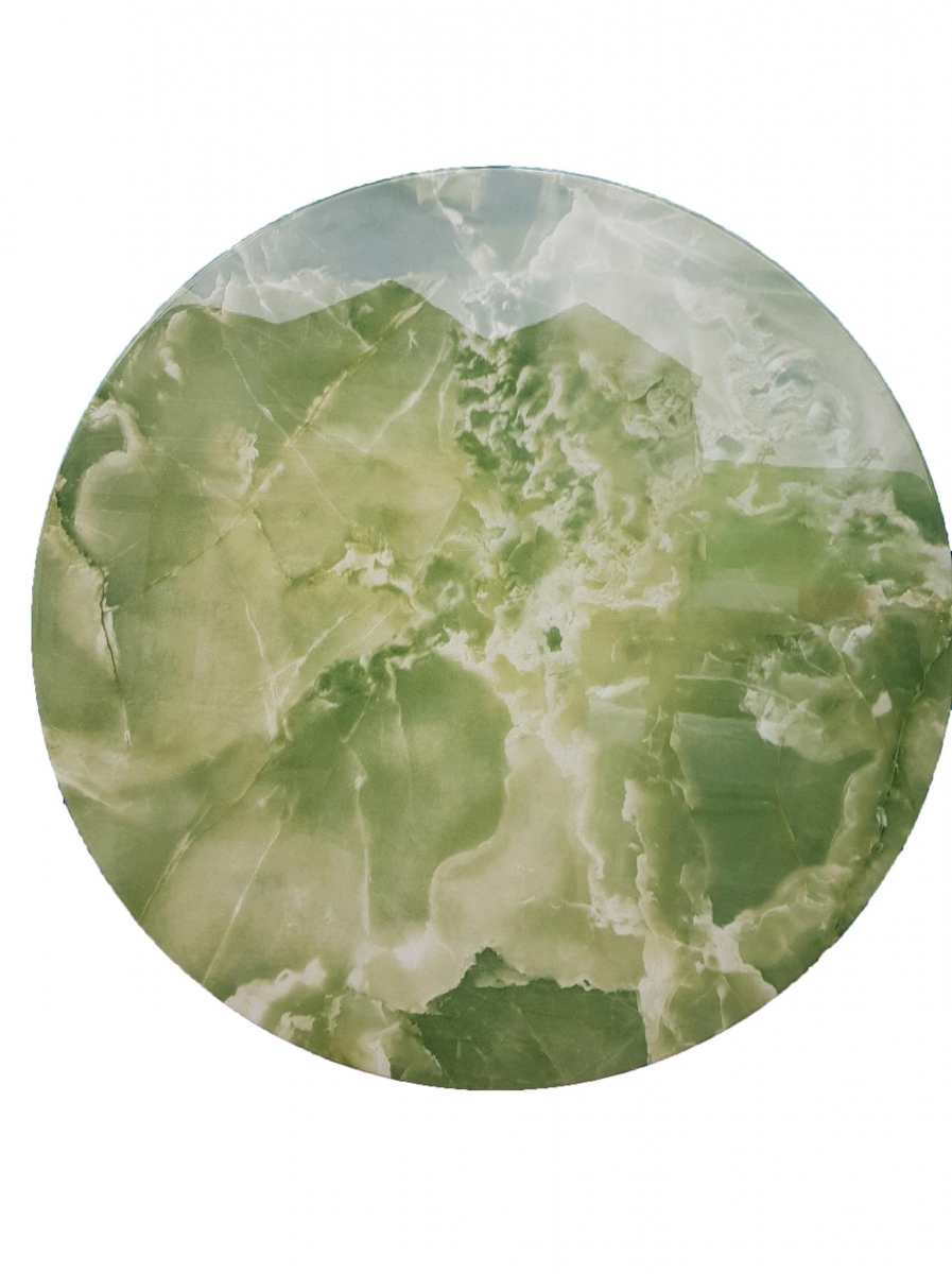 mặt bàn tròn composite xanh ngọc