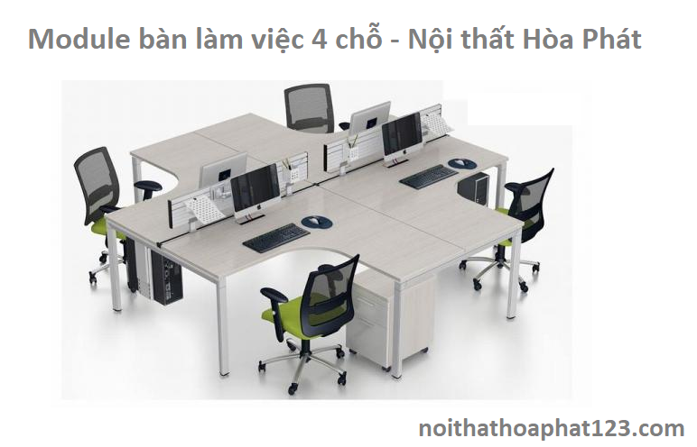 module bàn làm việc 4 chỗ nội thât hòa phát