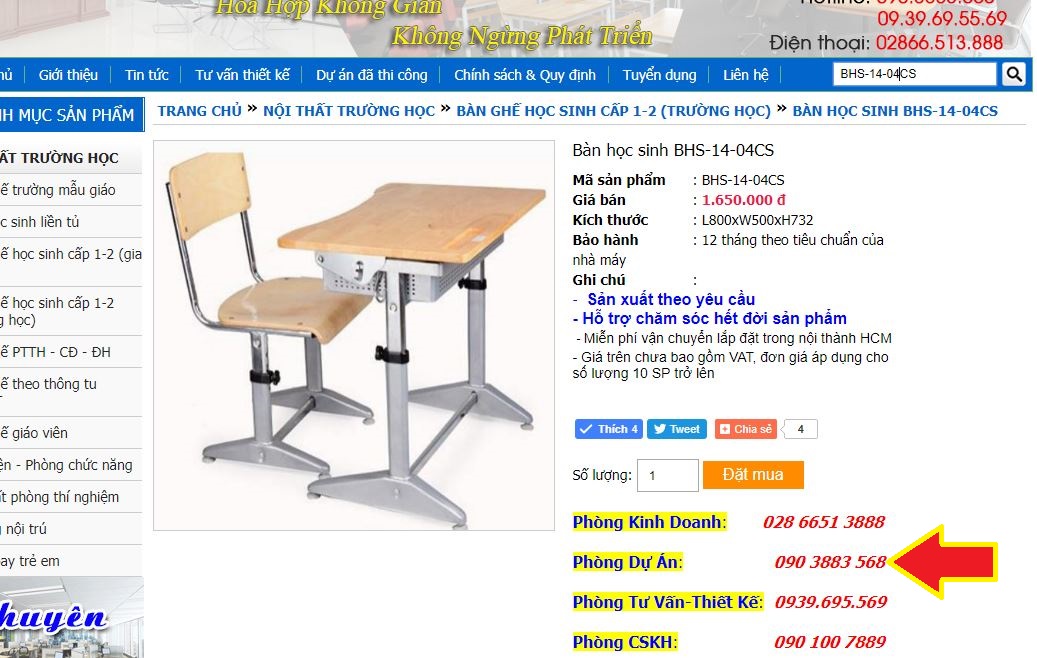 quy trình mua bàn ghế học sinh online
