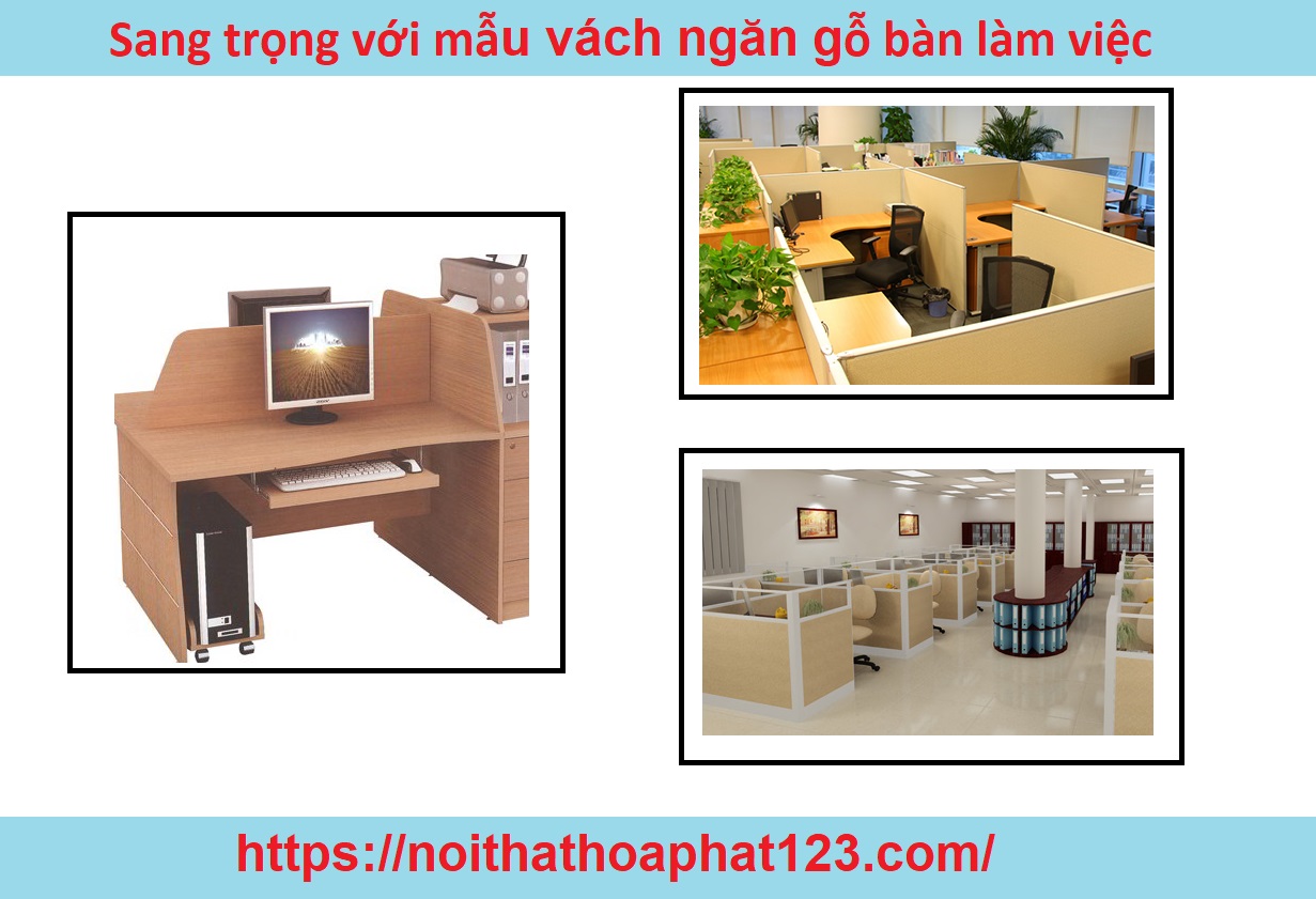 vách ngăn gỗ bàn làm việc 